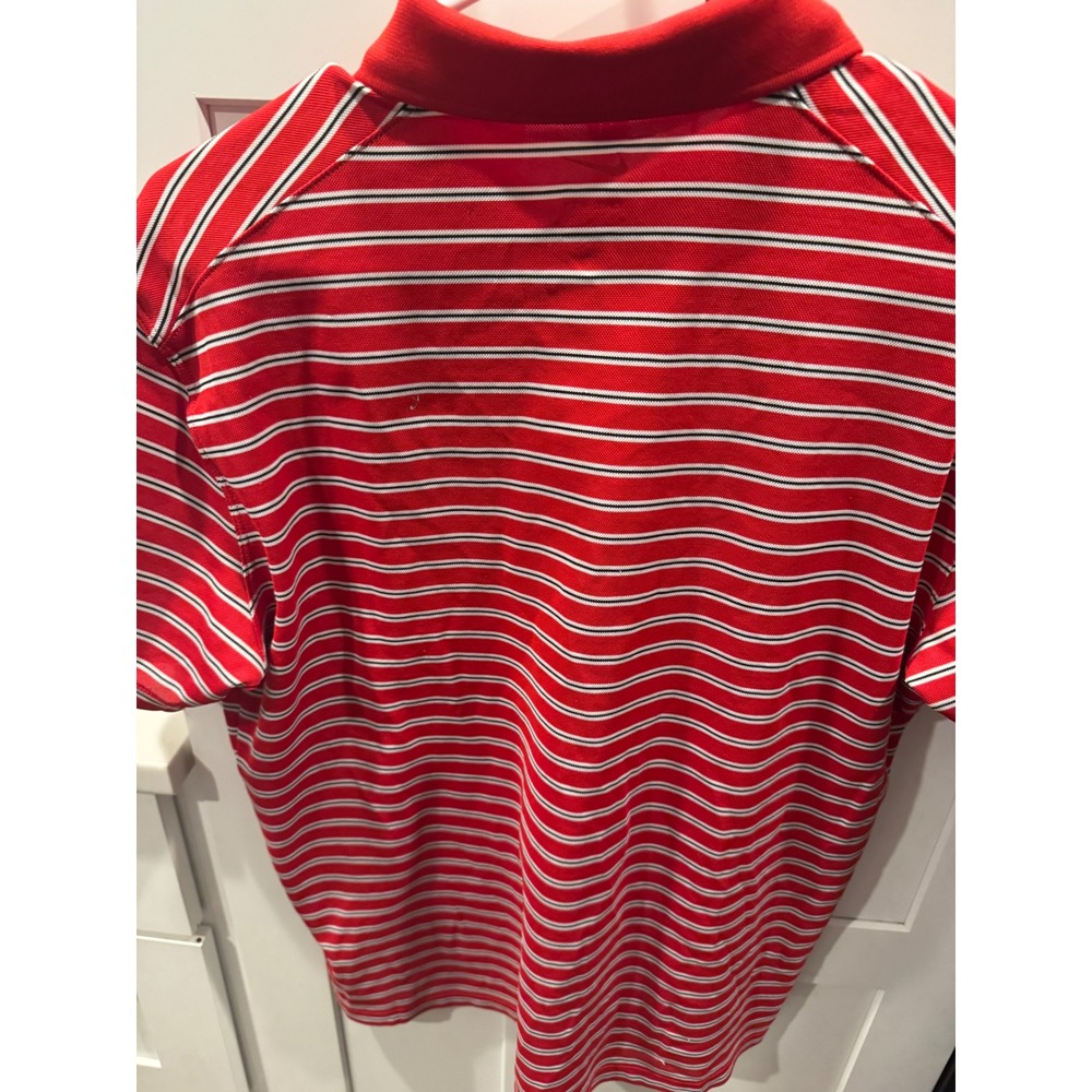 Nike Dri-FIT Mens Georgia Bulldogs Polo Shirt Red White Striped Size M NCAA UGA - Picture 4 of 4